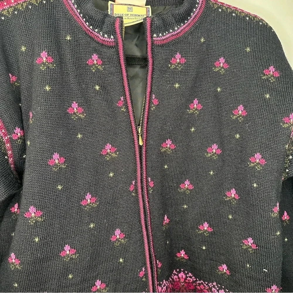 Vintage Dale of Norway Salt Lake City Olympics 2002 Full Zip Wool Sweater Medium - Picture 5 of 10